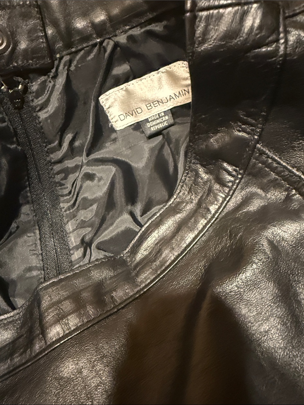 David Benjamin Black Leather Women’s Skirt